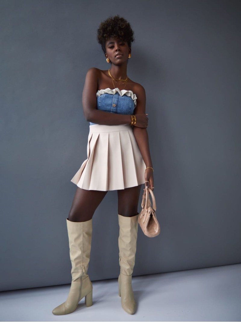 Pleated skirt and shorts, light beige SF10 - Online store - Boutique